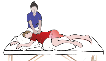 Woman getting pregnancy Massage Line drawing