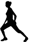 Silhoutte of a woman doing stretches